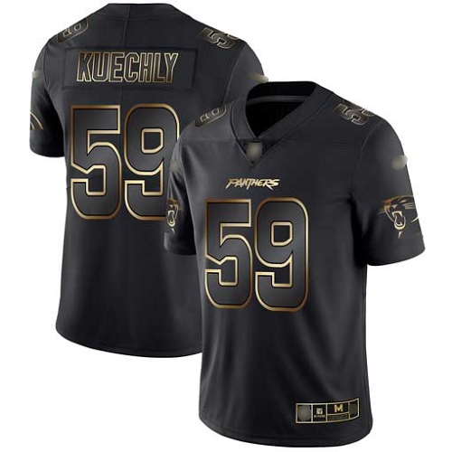 Carolina Panthers Limited Black Gold Men Luke Kuechly Jersey NFL Football 59 Vapor Untouchable